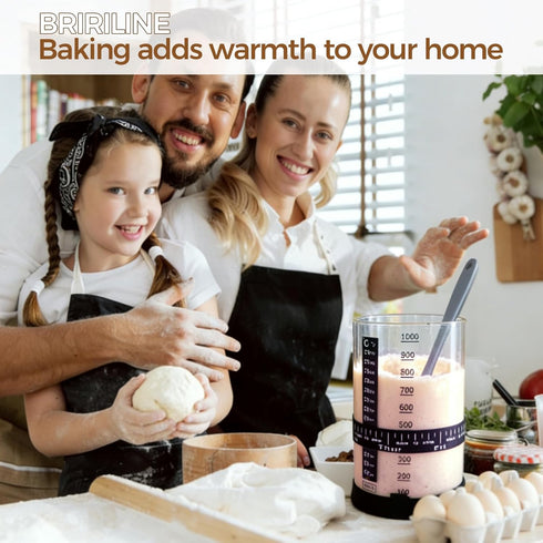 BRIRILINE 34 oz 5 (34oz-2pack) Pro Sourdough Bread Starter Kit - sourdough jar with unique features for the perfect