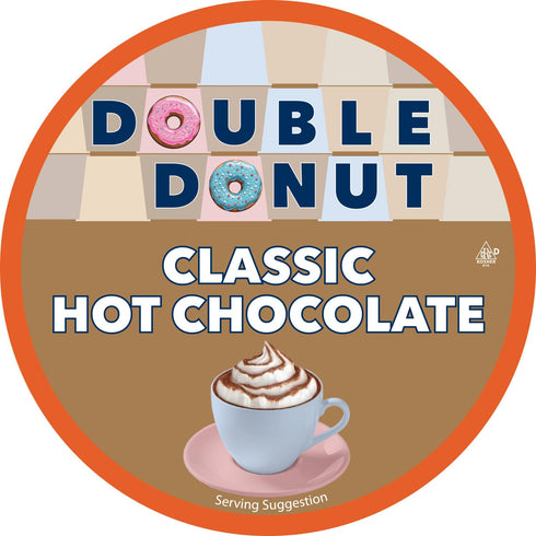 24 Count Double Donut Hot Chocolate Pods for Keurig K Cups Brewers, Single Serve Classic Hot Cocoa Pods