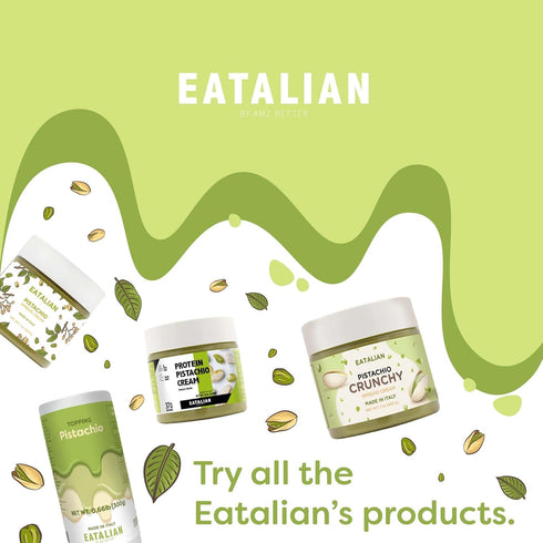 17.63 oz/ 500g EATALIAN by AMZ BETTER Pistachio Flavoured Topping, Sweet Protein Cream in Squeezer, Made in Italy
