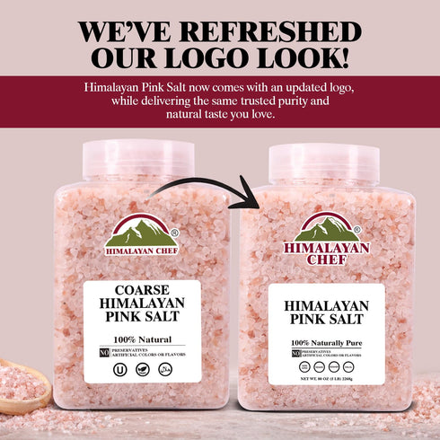 5 lbs 2-Pack Himalayan Chef Coarse Pink Himalayan Salt, - Pure, Natural, Mineral-Rich, Kosher, Ideal for Grinder