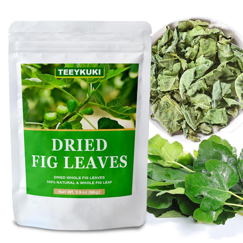 TEEYKUKI 2.8oz(80g), Premium Dried Whole Fig Leaf, Fig Leaves, Fig Leaf Tea, Hoja De Higo Te, Sun Dried, No Additives