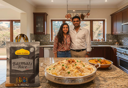 20lbs (9.08kg) Asian Kitchen Silver White Basmati Rice Extra Long Aged ~ All Natural | Gluten Friendly | Vegan | Indian