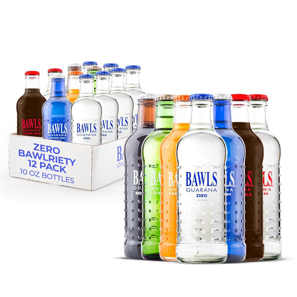 Bawls Zero Variety Pack, Guarana Drink, Guarana Soda, Guarana Fueled Soda for Energy,
