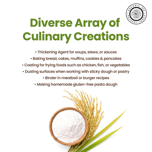 1 lbs (454 Pride of India- White Rice Flour gm) Mild Slightly Sweet Neutral Taste Freshly Milled in Small Batches |