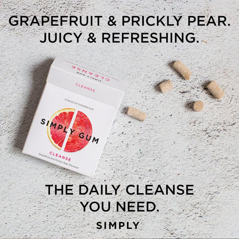 SIMPLY Gum Peppermint and Grapefruit (Cleanse) Variety Pack - 6 Pack (90 Pieces) Natural Plastic-Free Chewing Gum