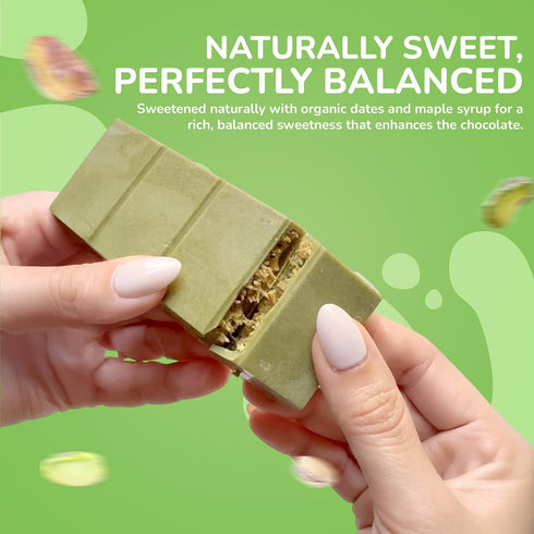 (3.5oz/100g) Rawmantic Matcha Dubai Chocolate Knafeh Pistachio Plant-Based, Vegan, Matcha Infused Chocolate, Crunchy