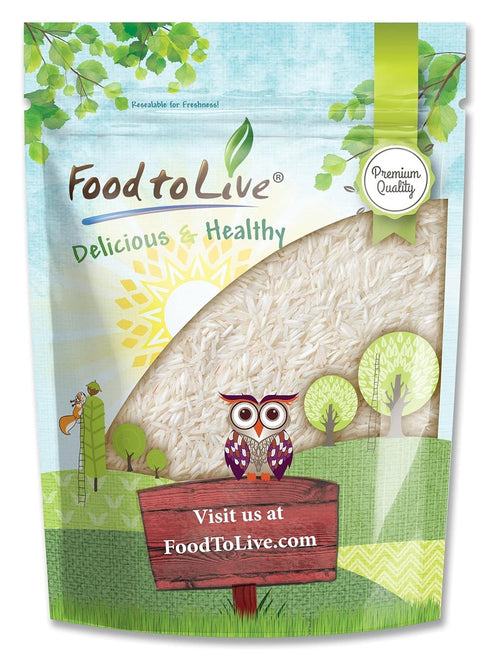 Food to Live Long Grain White Rice, 5 Pounds Raw, Vegan, Kosher.