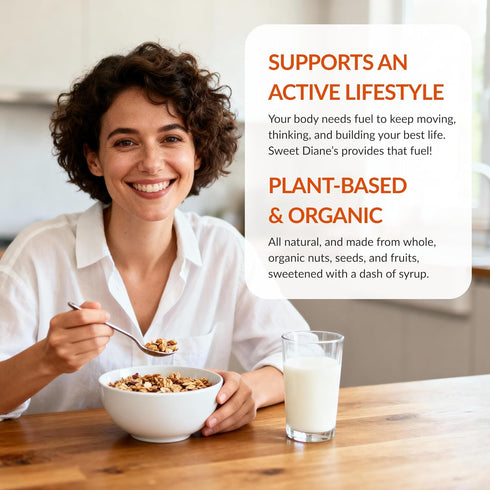 Sweet Diane's (36 oz) Sweet Dianes Granola Family Size Original Recipe Organic Granola, Low-Sugar, High-Fiber