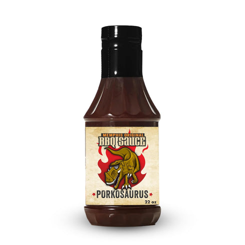 Porkosaurus World Championship Memphis BBQ Sauce Tangy & Sweet Sauce for Ribs,