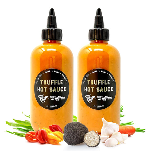 Truffle Tango 2-Pack Gourmet Black Truffle Carrot-Based Hot Sauce Vegan, Gluten-Free, Small