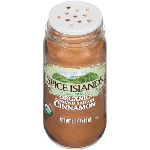 Spice Islands Organic Ground Cinnamon, 1.5 Ounce for Baking and Cooking
