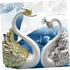 2 Pcs Small Swan Car Ornaments for Home Water Table Decorations, Mini Swan Crown Cake Topper
