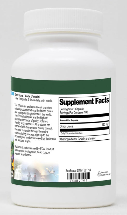 Terravita 450 (100 521794) Onion Juice - mg Capsules, ZIN: