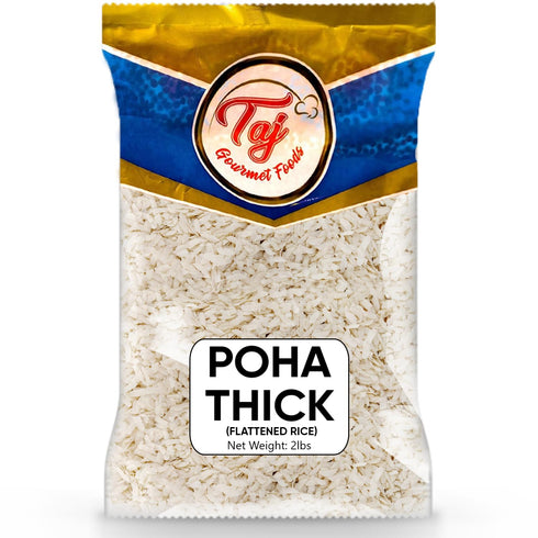 TAJ Gourmet Foods TAJ Poha Thick 2-Pounds | Powa Flattened Rice