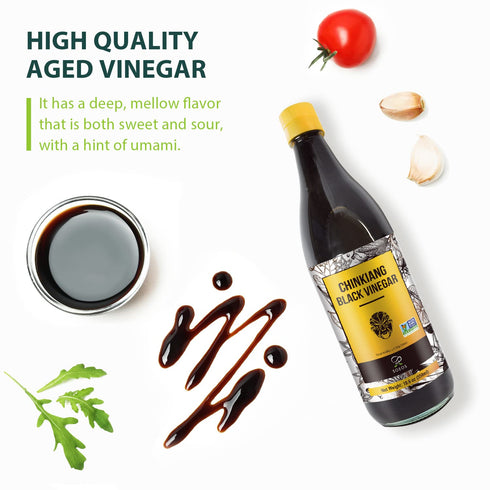 18.6 oz (550ml), Soeos Chinkiang Vinegar, fl Chinese Black , Traditional , Organic , Zhenjiang Xiangcu, Black Rice