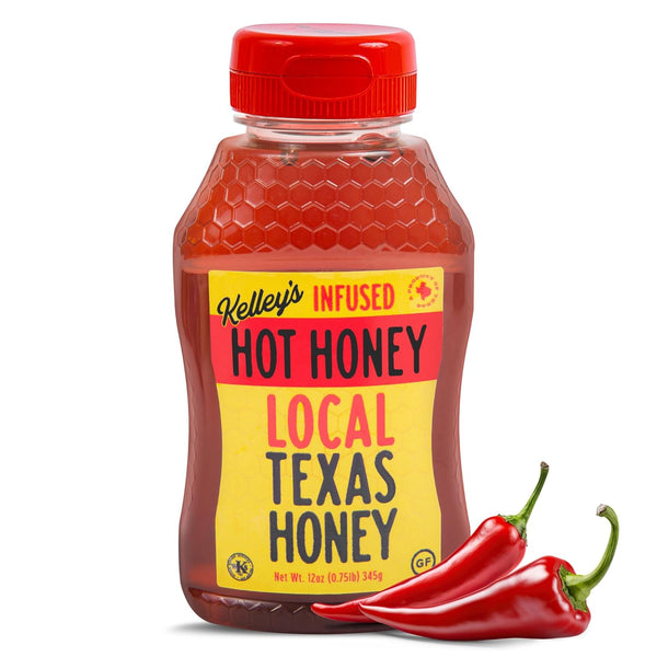 Kelley's Hot Honey, 12 Oz 100% Unfiltered Raw Honey Infused with Chili