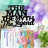The Man The Myth The Legend Cake Topper Decorations for Dad Birthday Theme, Happy Father’s Day Party Decor (Black)