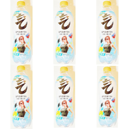 Generic Sparkling Water Beverage, Salted Green Plum Flavor, Sugar Free, 480ml, 6-Bottles