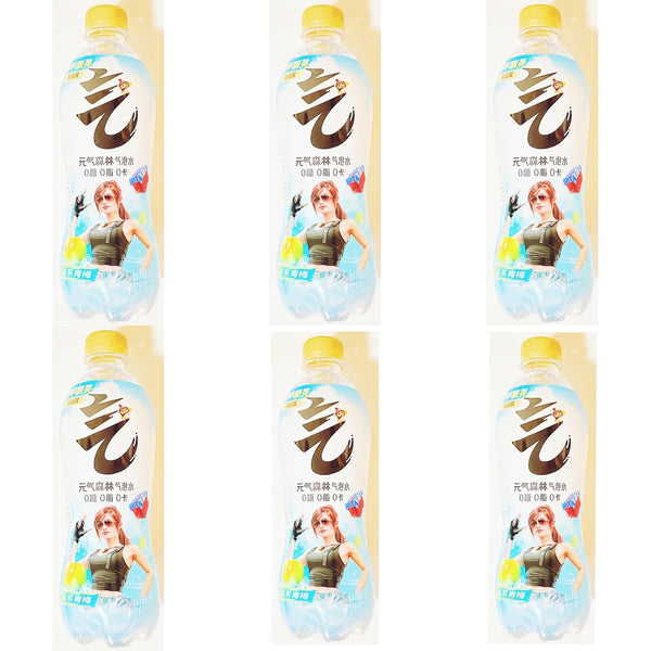 Generic Sparkling Water Beverage, Salted Green Plum Flavor, Sugar Free, 480ml, 6-Bottles