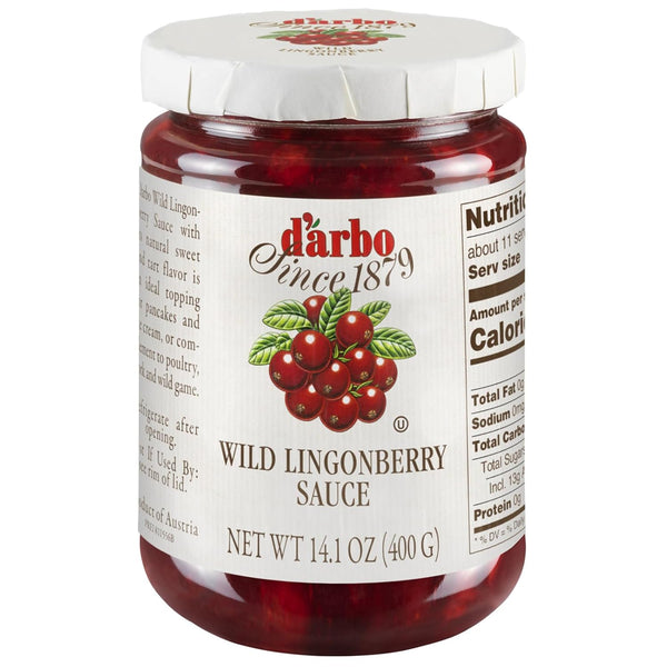 Darbo D'Arbo Premium Wild Lingonberry Sauce 14.1 oz (Pack of 6) | Made