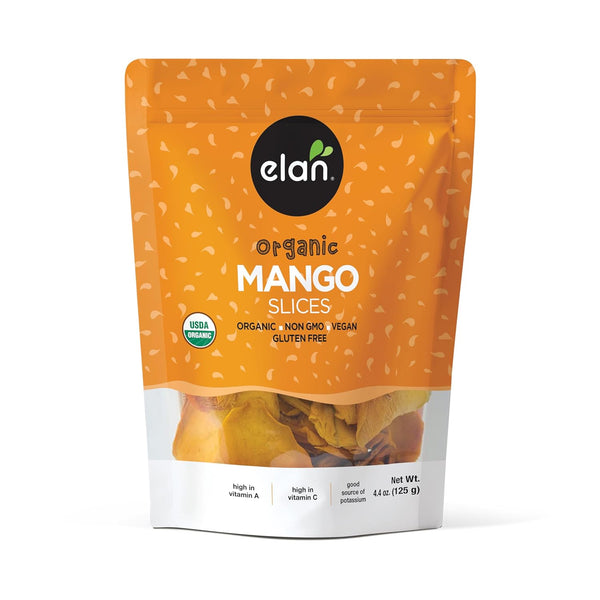 Elan Organic Dried Mango Slices, 4.4 oz, Sulphite-free, No Sugar Added, Non-GMO,