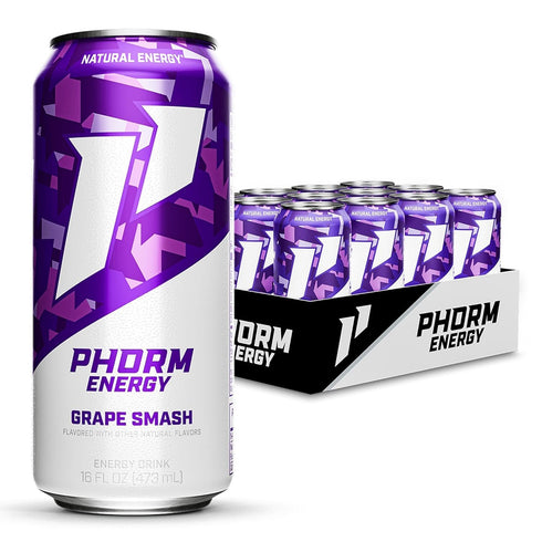 Phorm Energy Drink, Grape Smash Flavor, 200 MG Natural Caffeine From Green