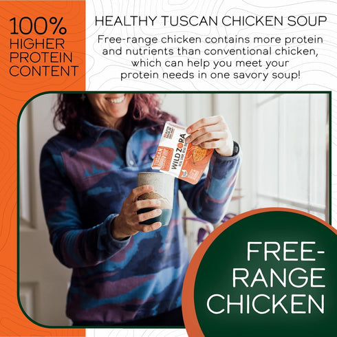 Wild Zora Instant Keto-Friendly Soups 5-Pack Variety, Broth with Grass-Fed Beef, Free-Range Chicken, Gluten-Free