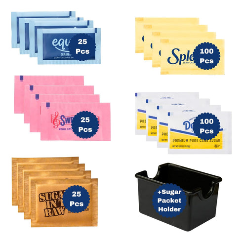 AMAZING GOODS Packets Set, 300 Packets, Packet Assorted Sugar for Coffee Station Gift Piece Individual Sugr