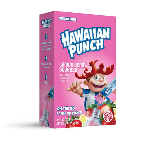 96 Hawaiian Punch Powder Drink Mix Sugar Free & Delicious, Excellent source of Vitamin C (Lemon Berry Squeeze, Sticks)