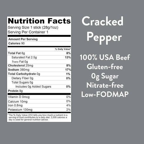 Pack 100% 1 (24 Pack) Good Fod Foods Meat Stick Variety Low FODMAP Snacks for a Healthy Gut, Gluten-Free Beef Sticks