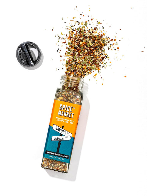 Spice St. Market 4.5 - Savory Bagel Blend All-Purpose Seasoning with Sesame Seeds, Onion, Garlic, and Spices, ounce