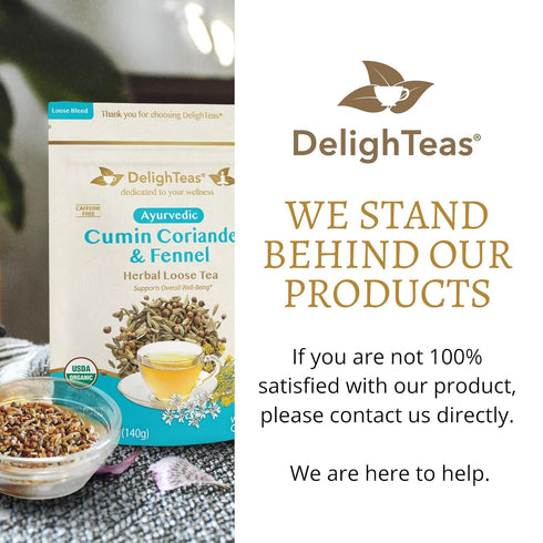 DelighTeas Organic Digest & Detox CCF Tea, Ayurvedic Loose Leaf Tea for Digestion, 60 Servings, 5 oz