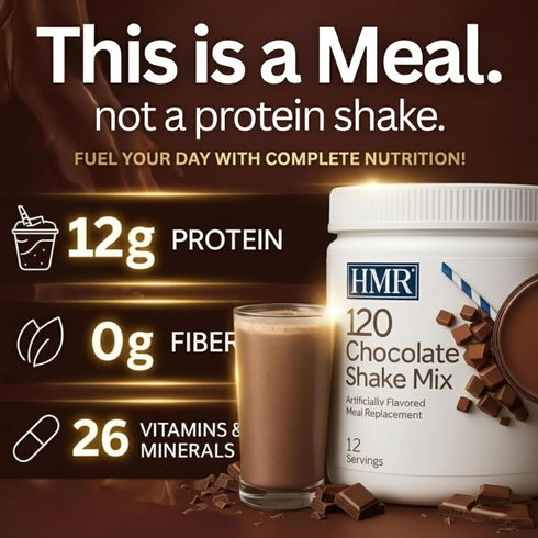 120 12g 12 HMR Chocolate Shake Meal Replacement Powder | Chocolate Shake Mix to Support Healthy Weight Loss |