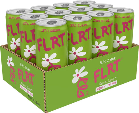 12 Oz (Pack 12) FLRT Energy, Guava Lava, Clean Energy, Energy Drink, Fl