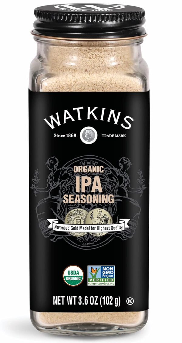 Watkins Gourmet Organic Spice Jar, IPA Seasoning, Non-GMO, Kosher, 3.6 oz Bottle, 1-Pack
