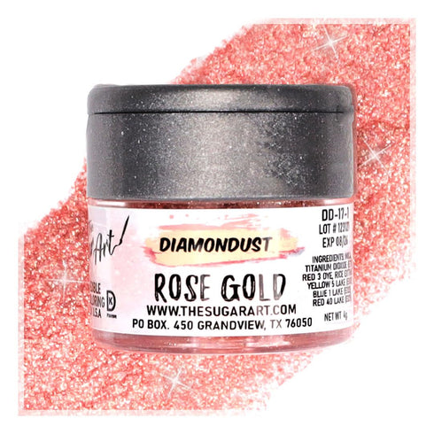 Rose Gold Edible Glitter for Drinks, Cake Decorating, 4g, 100% Food-Safe, Kosher, Vegan, Gluten & Nut Free