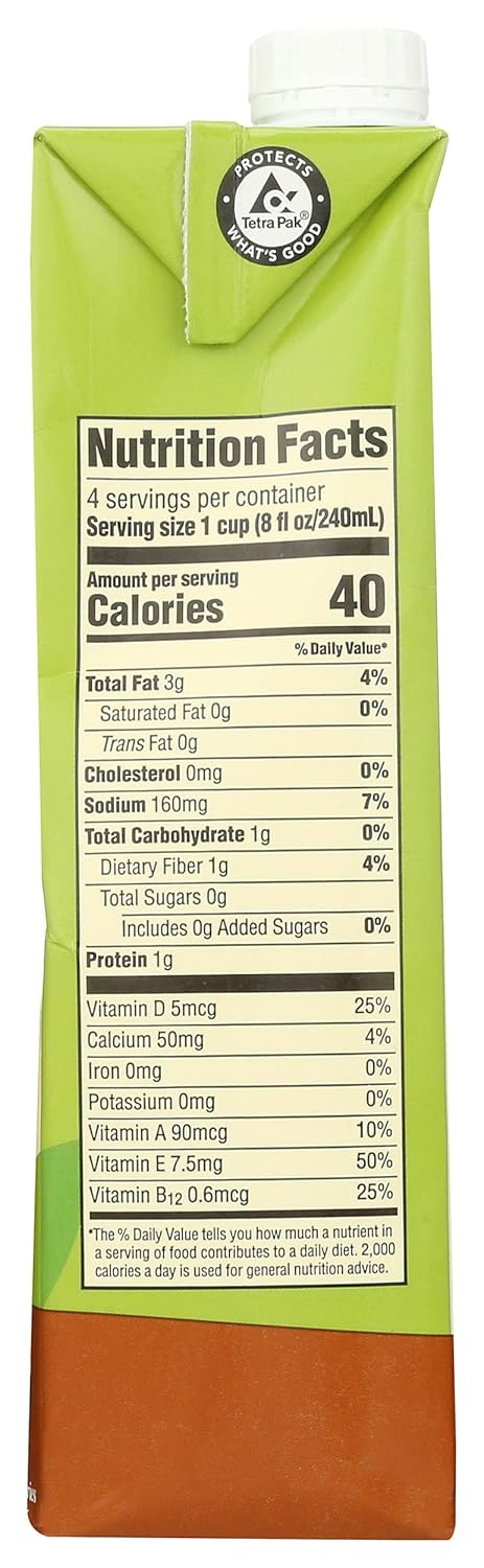 365 32 Oz by Whole Foods Market, Organic Chocolate Unsweetened Almond Milk, Fl