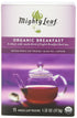 45 Count (3 Packs 15) Mighty Leaf Organic Breakfast Black Tea of Silken Pouches Premium Whole Leaf Caffeinated Tea Bold