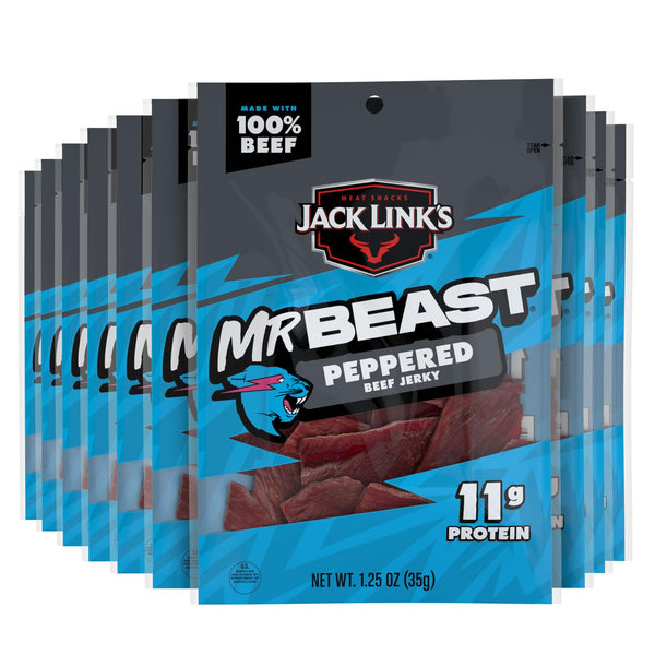 Jack Links x MrBeast Beef Jerky, Peppered Beef Jerky, As Seen on