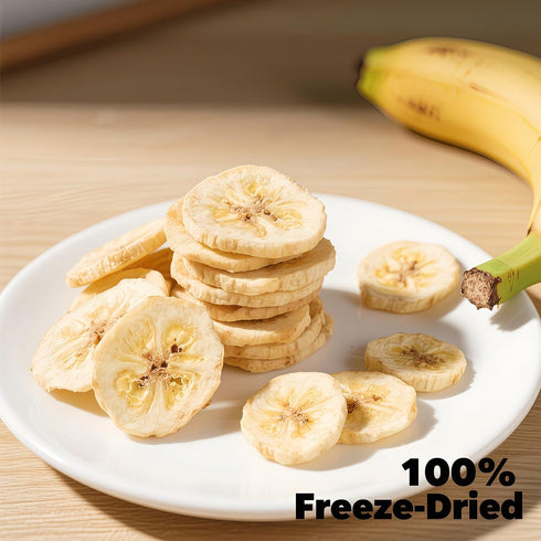 SYZJMWDY 6oz (170g) 100%, Premium Freeze Dried Banana Slices - No Sugar Added | Crunchy Fruit Snacks for Outdoor