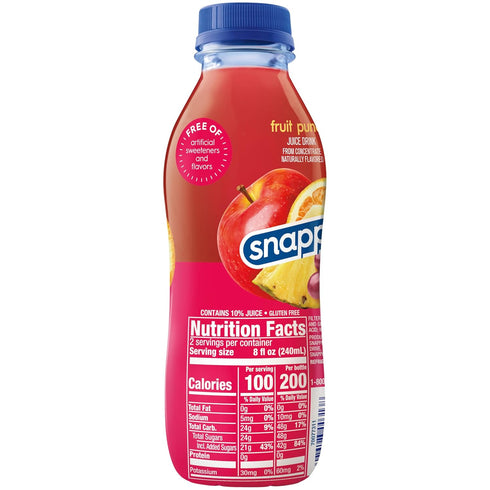 16 oz Pack 12 Snapple Fruit Punch Juice Drink, fl recycled plastic bottle