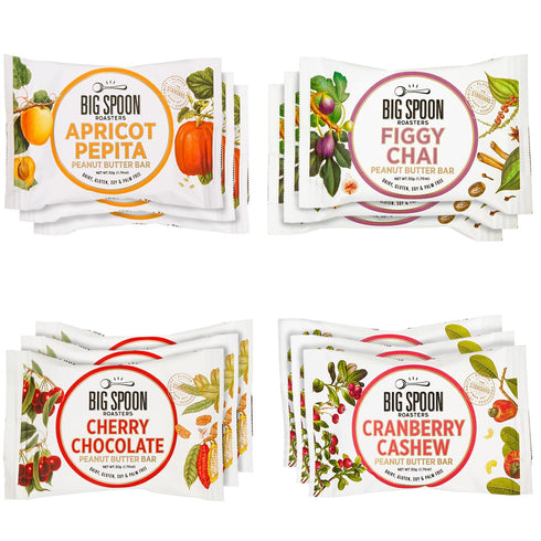 Big Spoon Roasters Nut Butter Bars Pack Cherry Pecan, Apricot Pepita, Cranberry