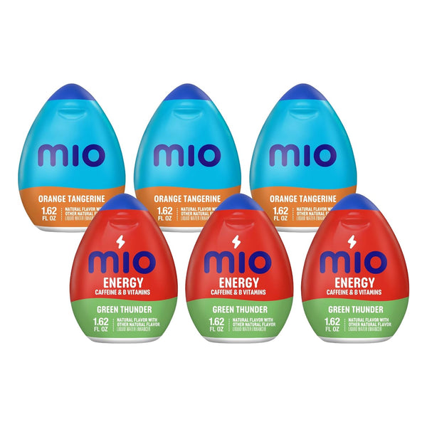 Mio Water Enhancement Variety Pack Includes 3 Orange Tangerine and 3 Green