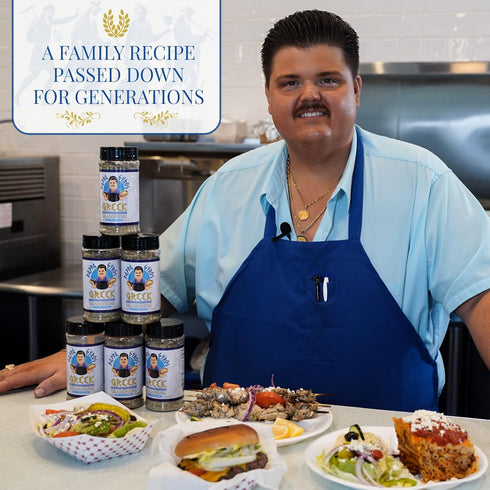 Pappa Gyros All Purpose Greek Seasoning Blend | Large Shaker 7.5 Oz | Authentic Mediterranean Seasoning No MSG | 100% All Natural Greek Savory Herb & Spice Mix | Hummus, Kebab, Gyro Seasoning, Turkey