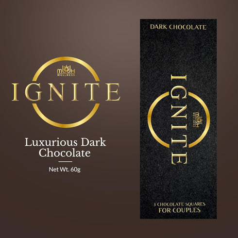 60% Pack 1 Ignite Dark Chocolate Bars Premium Cocoa Squares for Couples Luxurious Dark Chocolate Crafted for Shared