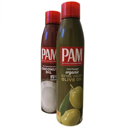 Pam Set Cold Pressed Organic Extra Virgin Olive Oil and Non-Hydrogenated Coconut Oil Non-Stick Cooking Spray
