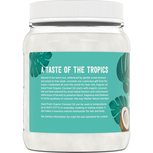 54 oz Island Fresh Organic Coconut Oil, Extra Virgin, Cold-Pressed, fl USDA Organic, Non-GMO for Cooking, Baking, Hair
