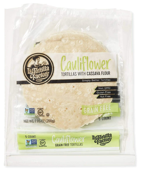 5-Count, 6 Packages La Tortilla Factory Grain-Free Cauliflower Tortillas
