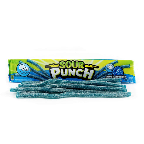 Sour Punch 48 Oz Straws, Sweet & Sour Flavored Soft, Chewy Candy, Tray, Blue Raspberry