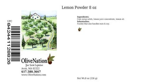 8 OliveNation Powdered Lemon Juice, All Natural, Adds Citrus Taste to Baked Goods, Mixes, Beverages, Non-GMO, Gluten